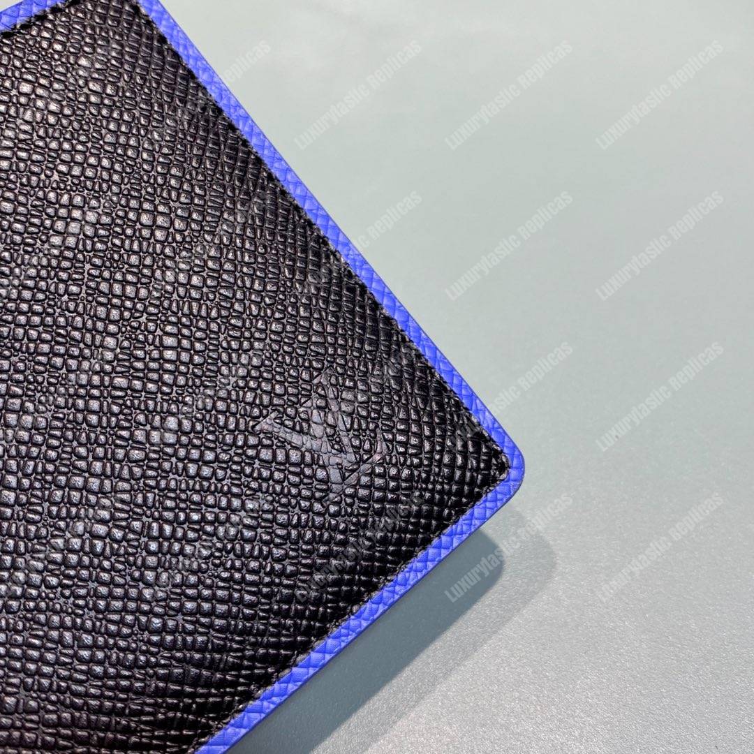 LV Multiple Wallet Taiga Leather Blue Trim