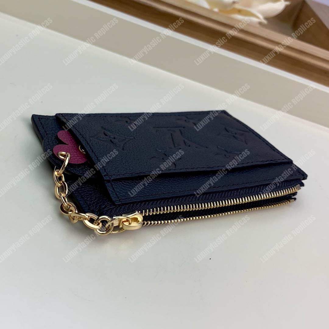 LV Zipped Card Holder Monogram Navy Purple