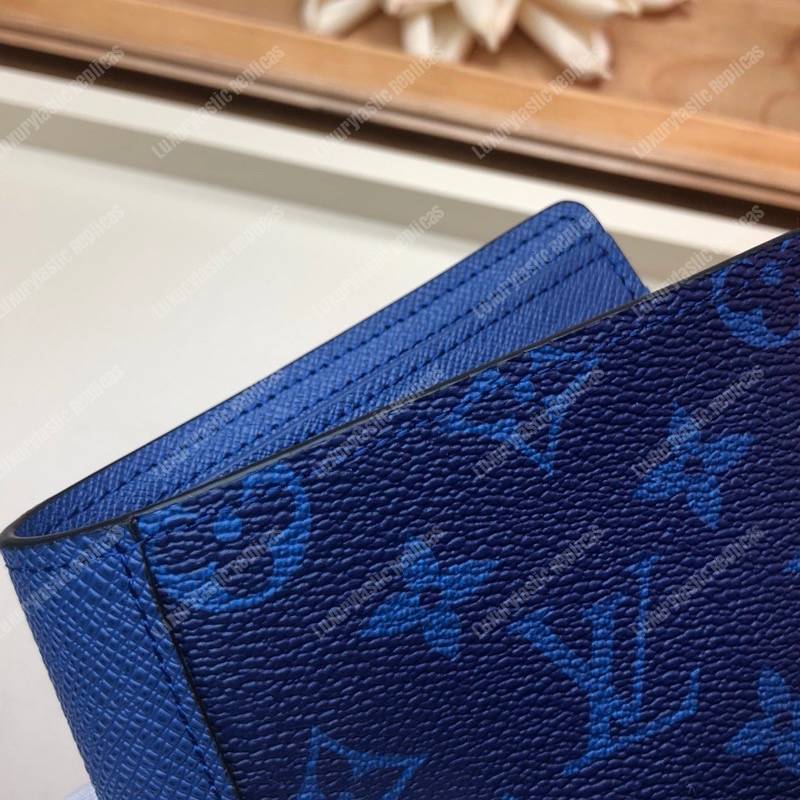 LV Multiple Wallet Taiga Monogram Navy Blue