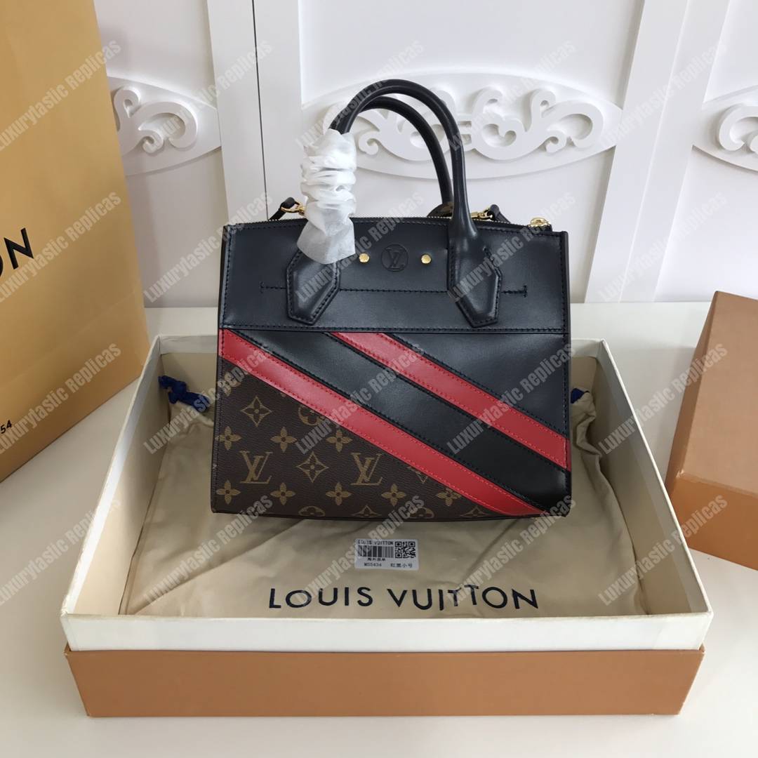LV City Steamer PM Navy Blue / Red / Black