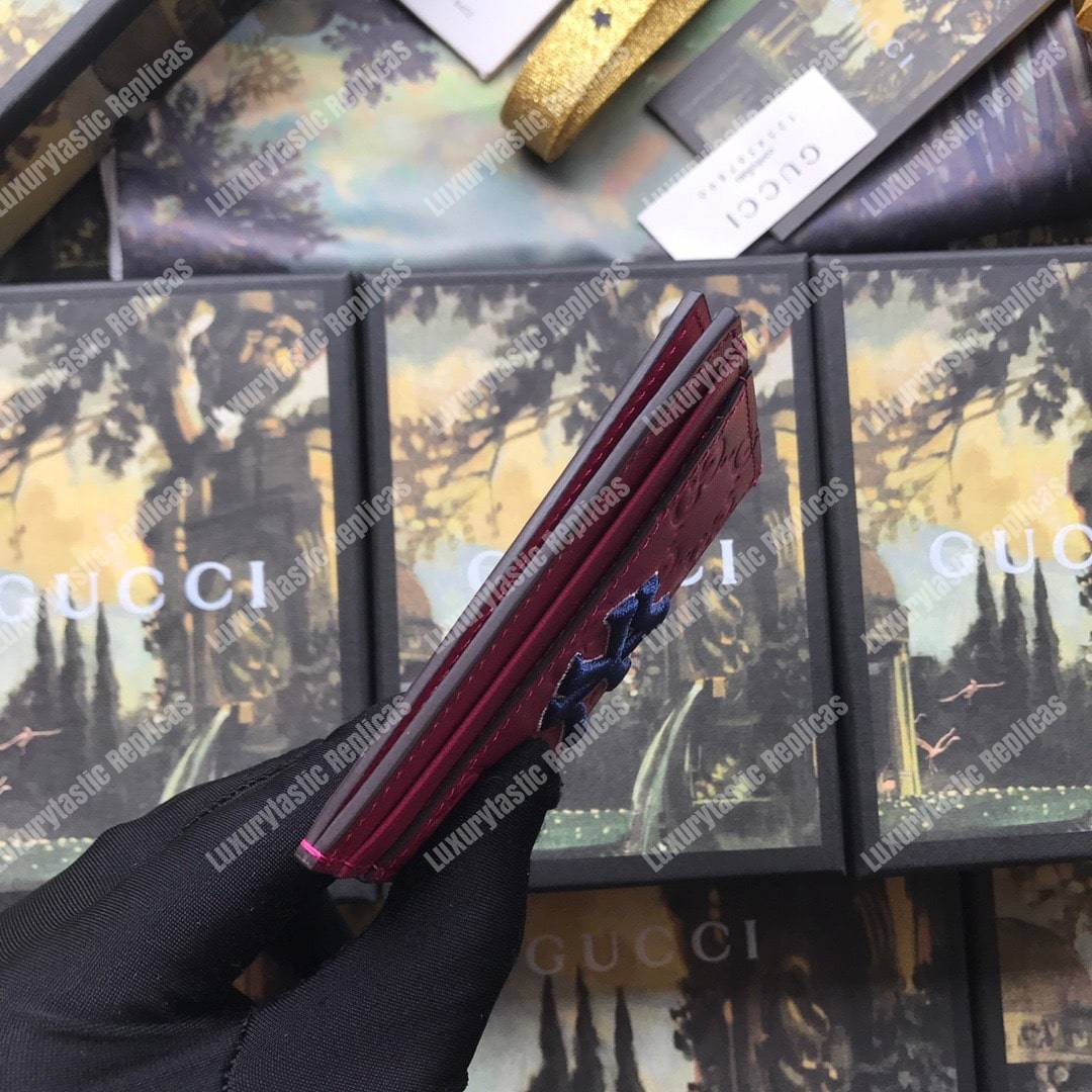 G*u*i card case with ny yankees patch pink