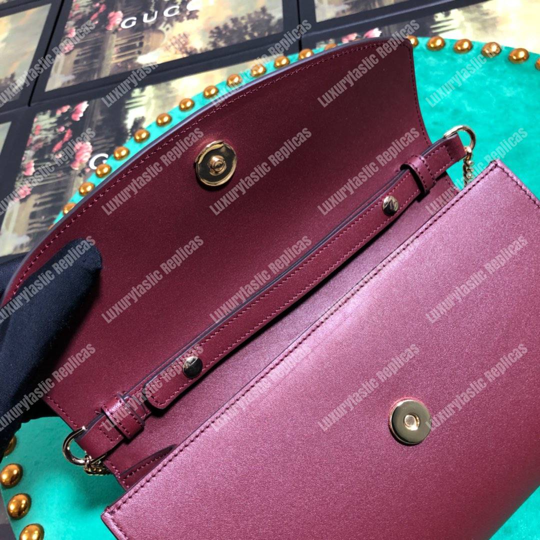 G*u*i zumi burgundy smooth leather small shoulder bag