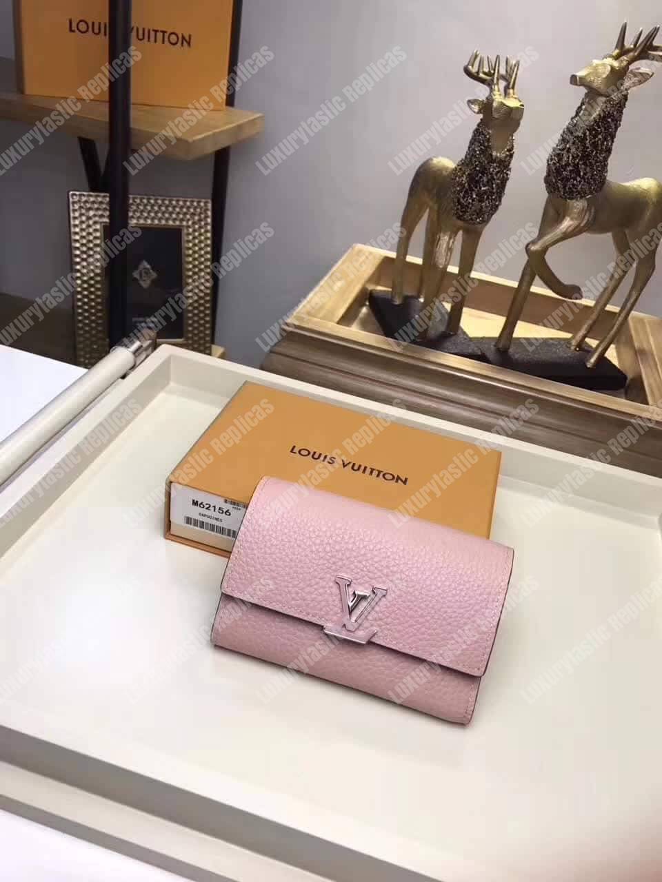 LV Capucines Compact Wallet Magnolia
