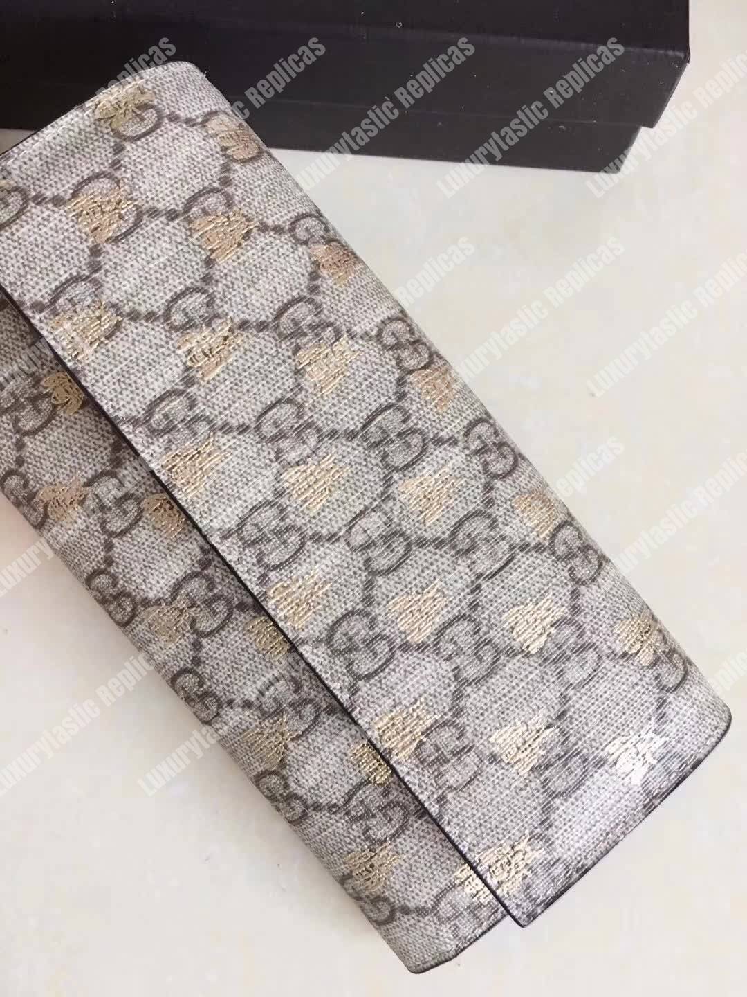 G*u*i gg sup*e bees wallet beige/ebony