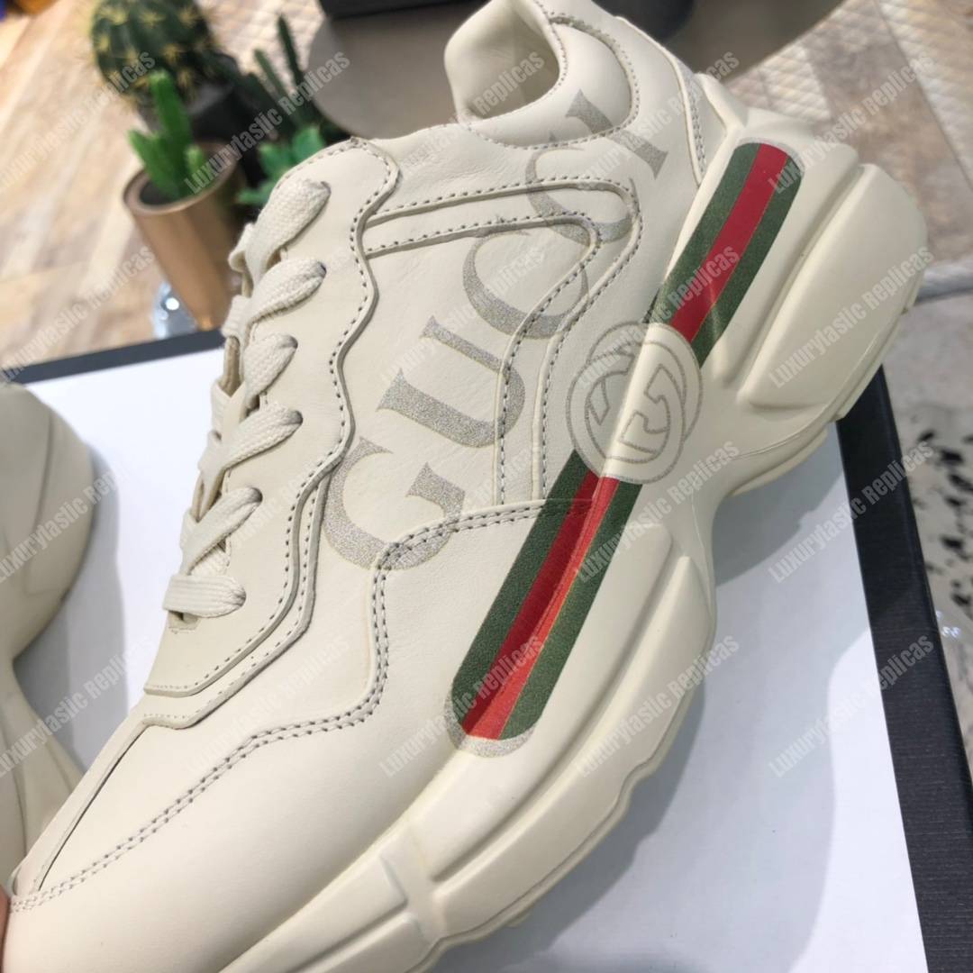 G*u*i rhyton G*u*i logo leather sneaker