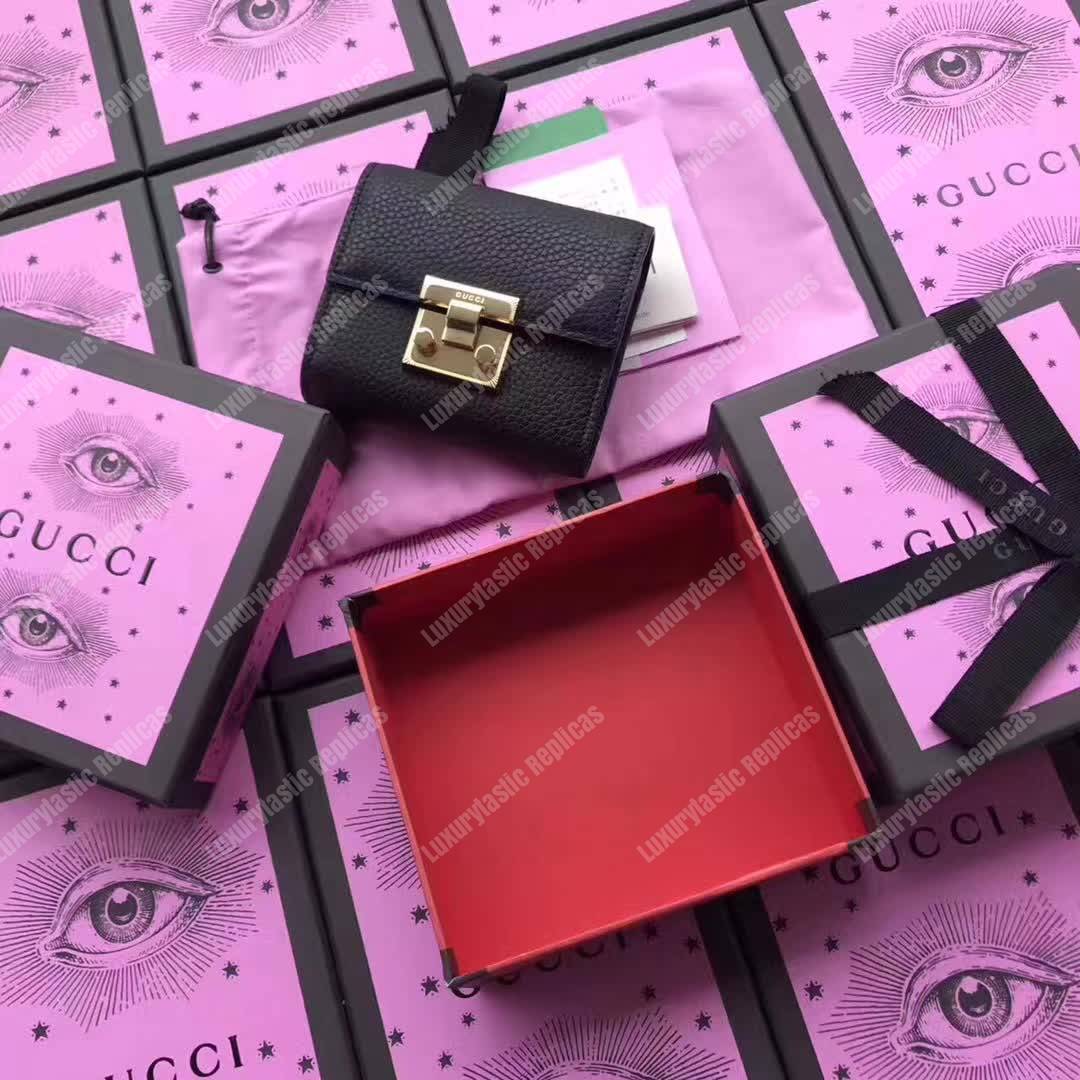 G*u*i padlock wallet black