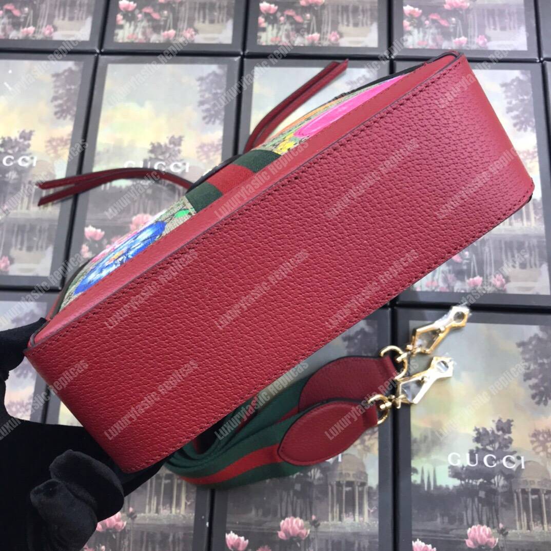G*u*i ophidia gg flora small shoulder bag red