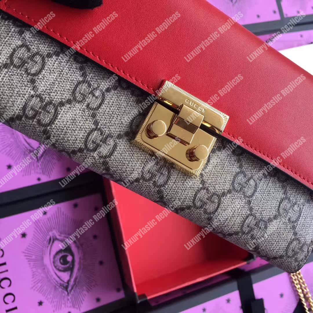 G*u*i gg padlock continental wallet beige/red