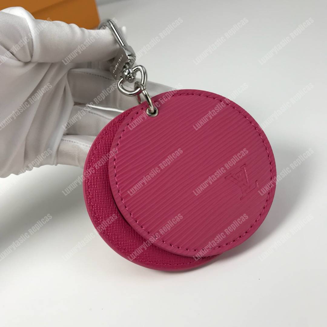 LV Mirror Bag Charm & Key Holder Epi Leather Fuchsia
