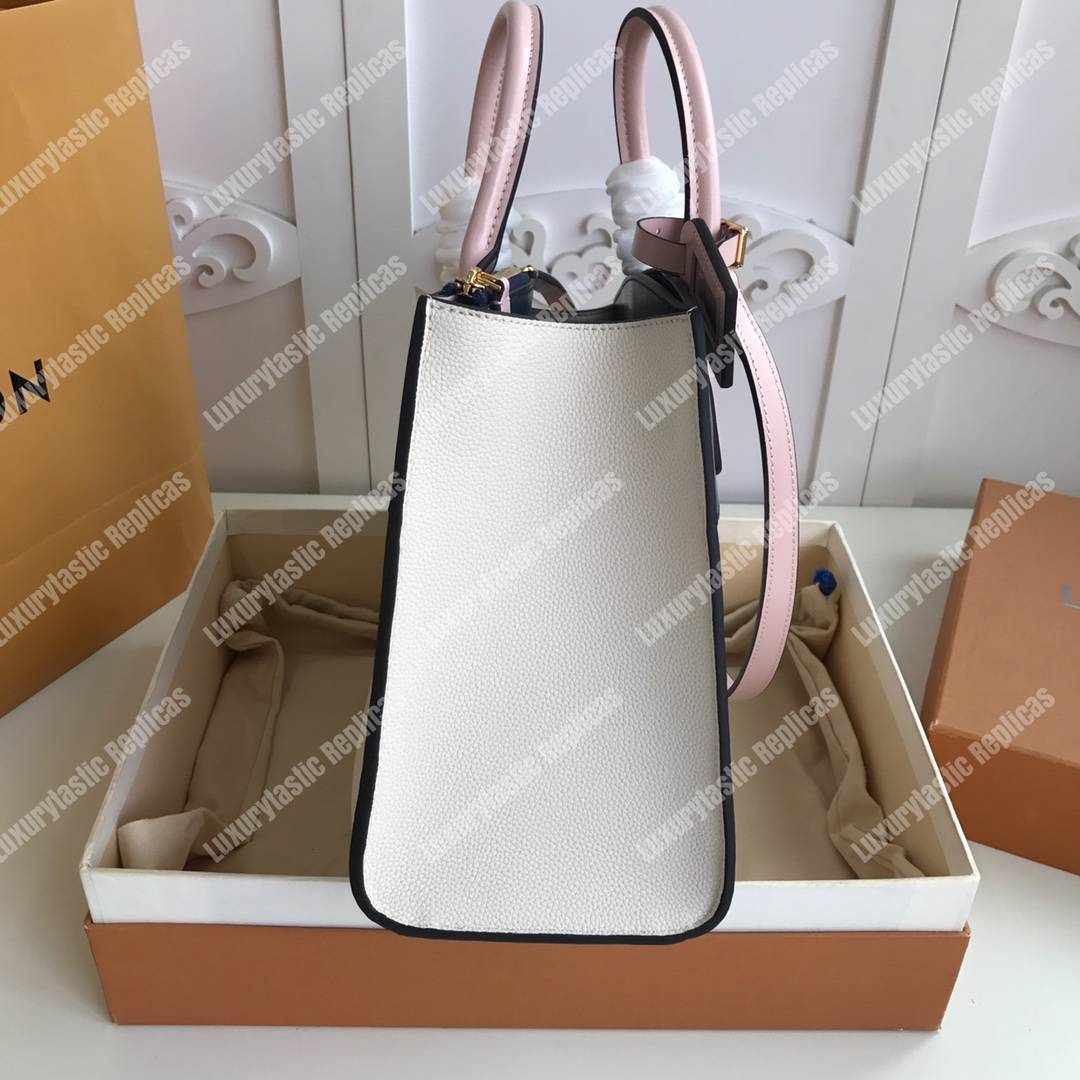 LV City Steamer MM Autres Cuirs Gris Antartica Navy Blue Rose Doux Pink