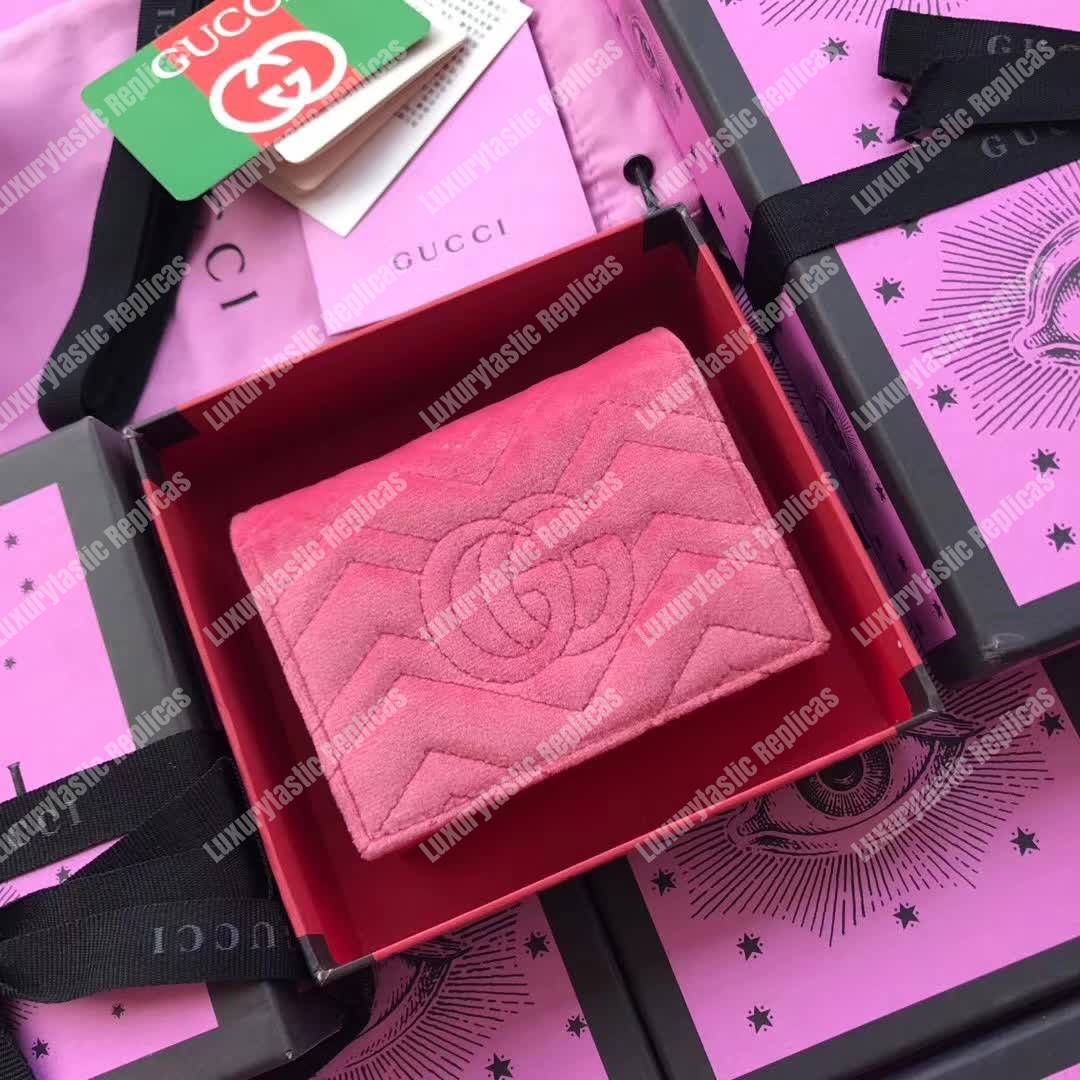 G*u*i gg marmont card case velvet pink