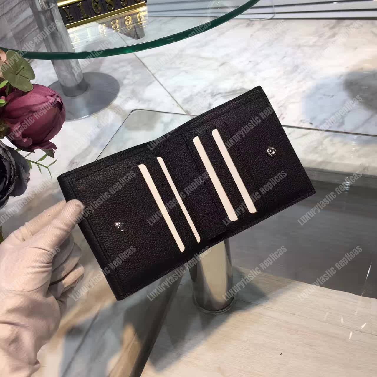 LV LockMe II Compact Wallet Taurillon Leather Noir