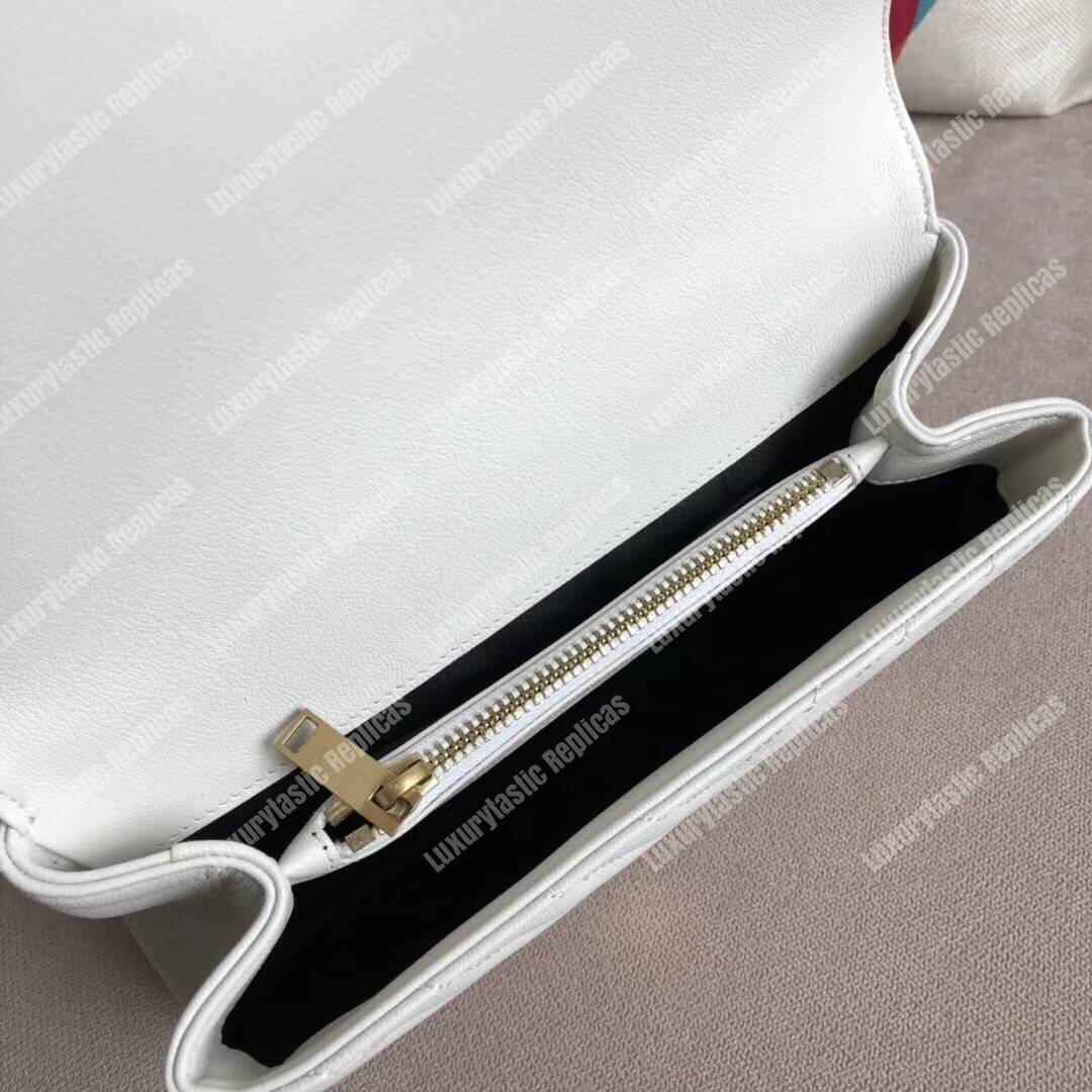 Saint Laurent College Medium In Quilted Leather Blanc Vintage