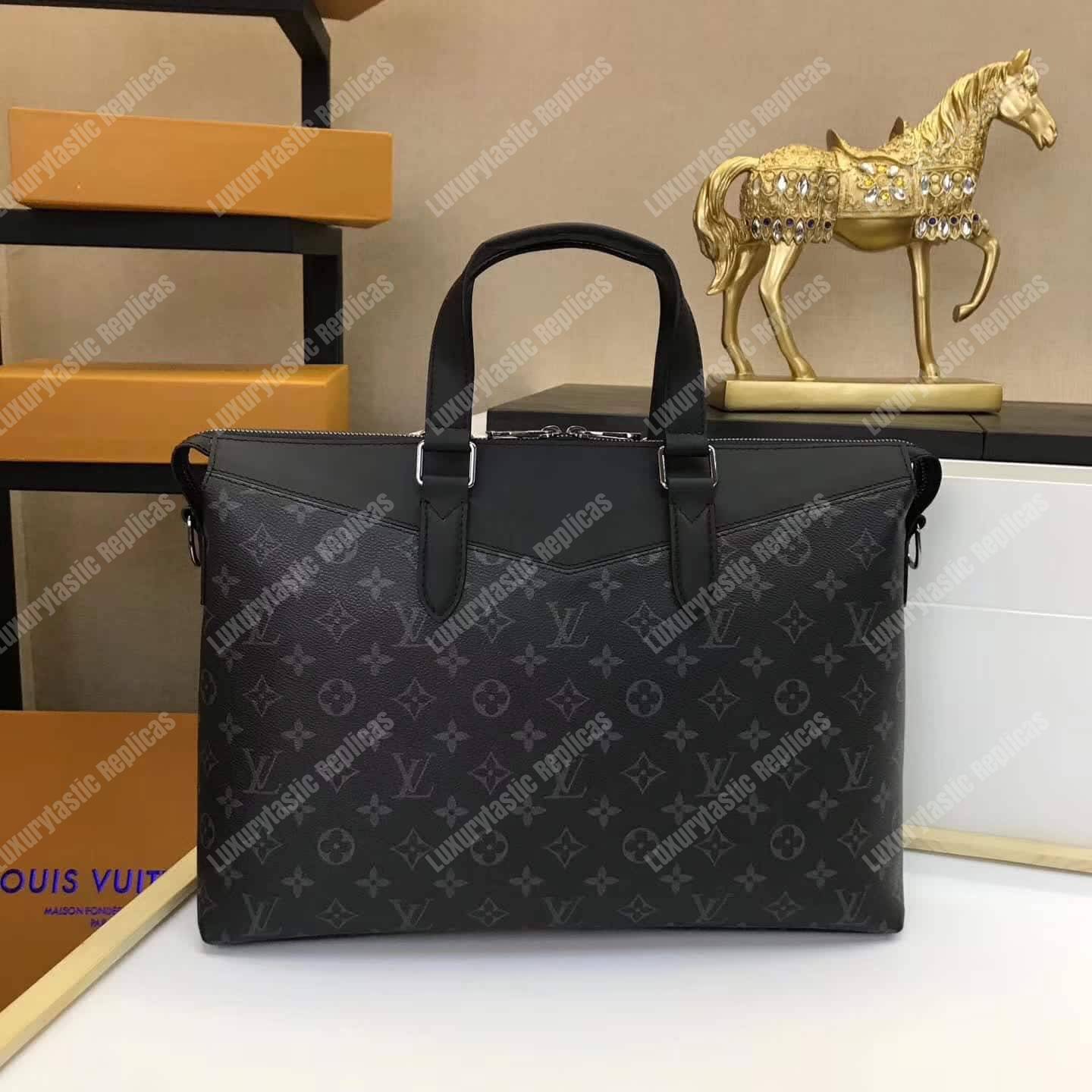 LV Briefcase Explorer Monogram Eclipse Canvas