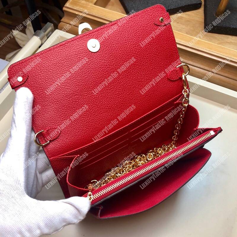 LV Vavin Chain Wallet Scarlet Red