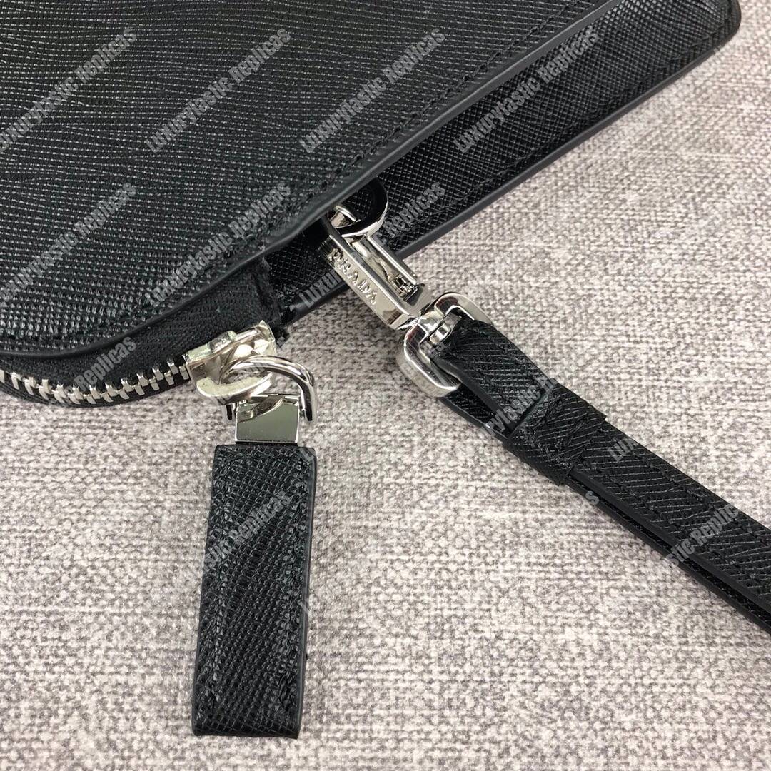 Pra*a saffiano leather men’s bag grey