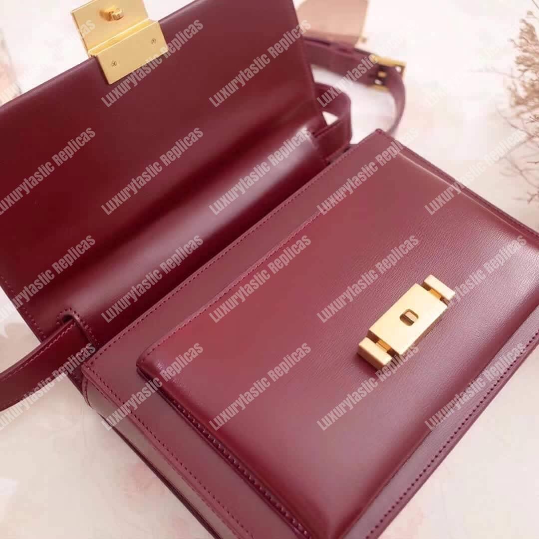 Saint Laurent Medium Bellechasse Dark Red Leather