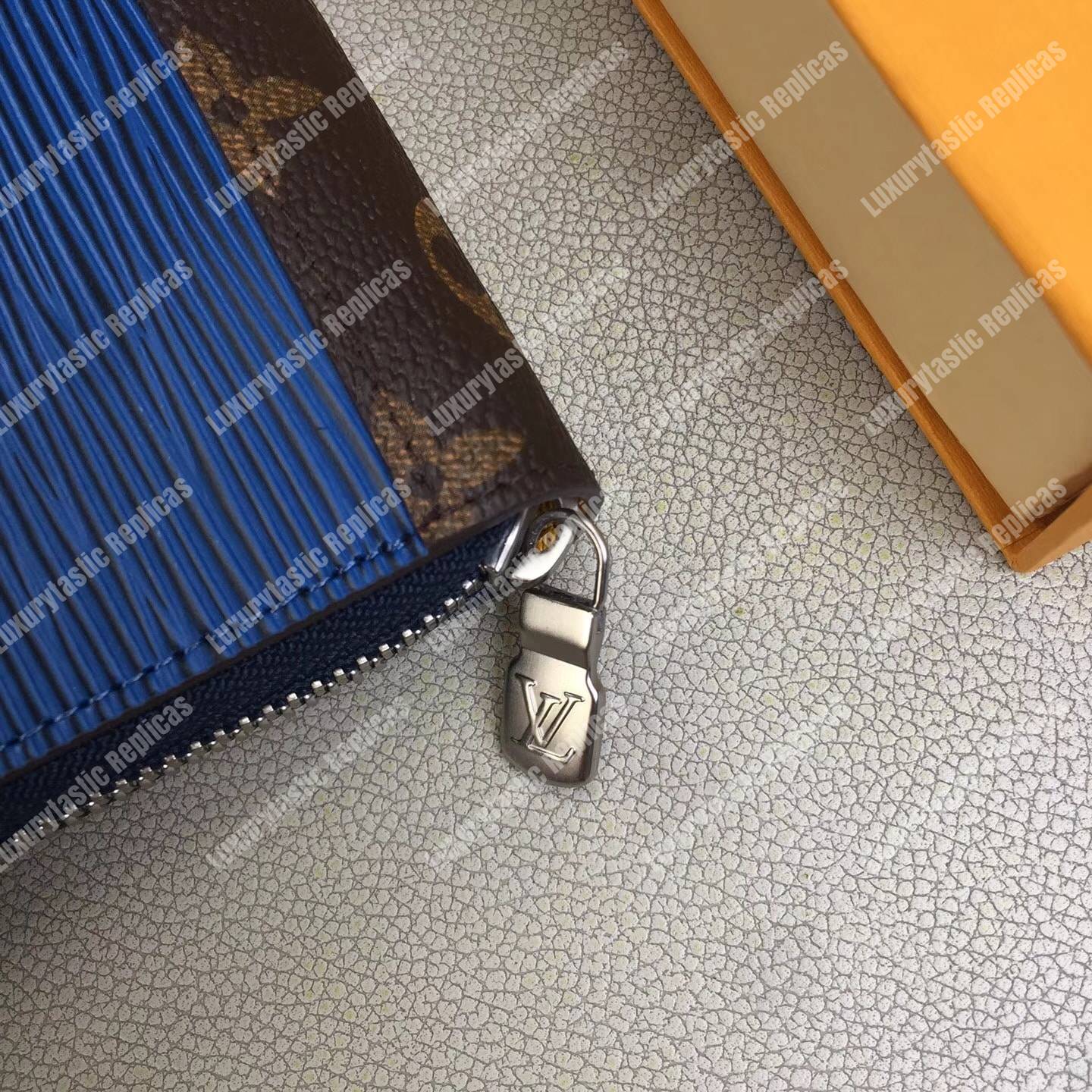 LV Zippy Organizer Epi Leather Blue and Gray
