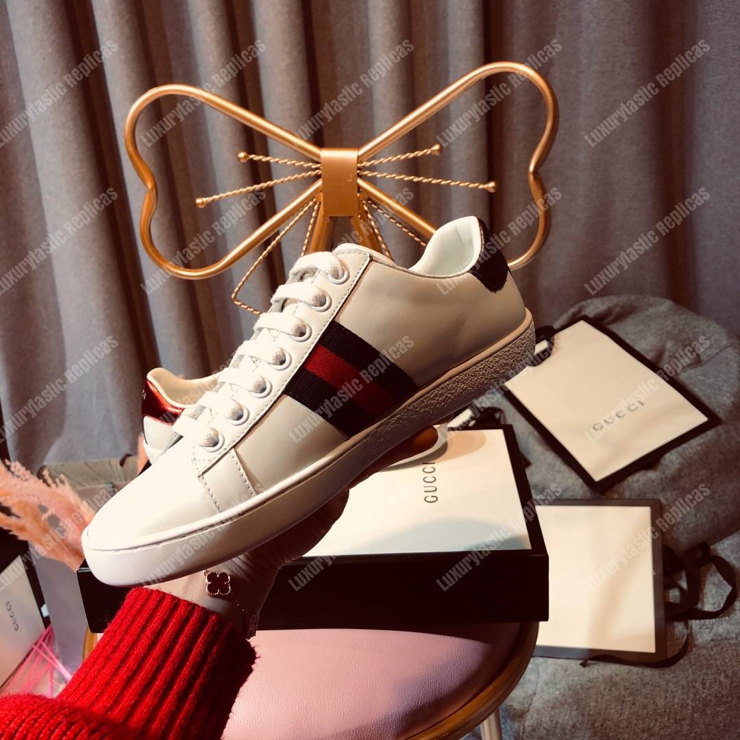 G*u*i ace embroidered bosco/orso sneaker white