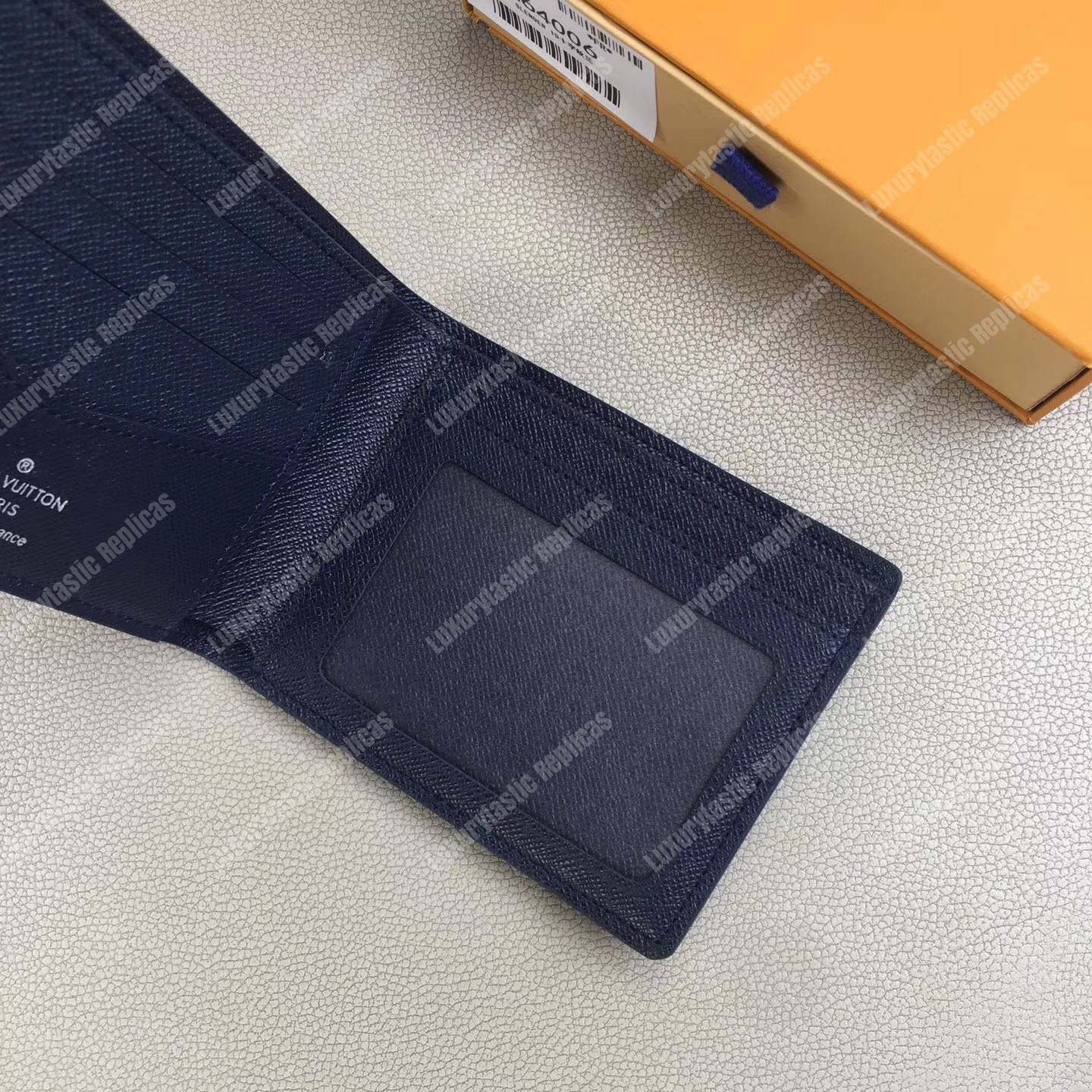LV Slender ID Wallet Taiga Leather Bleu Marine