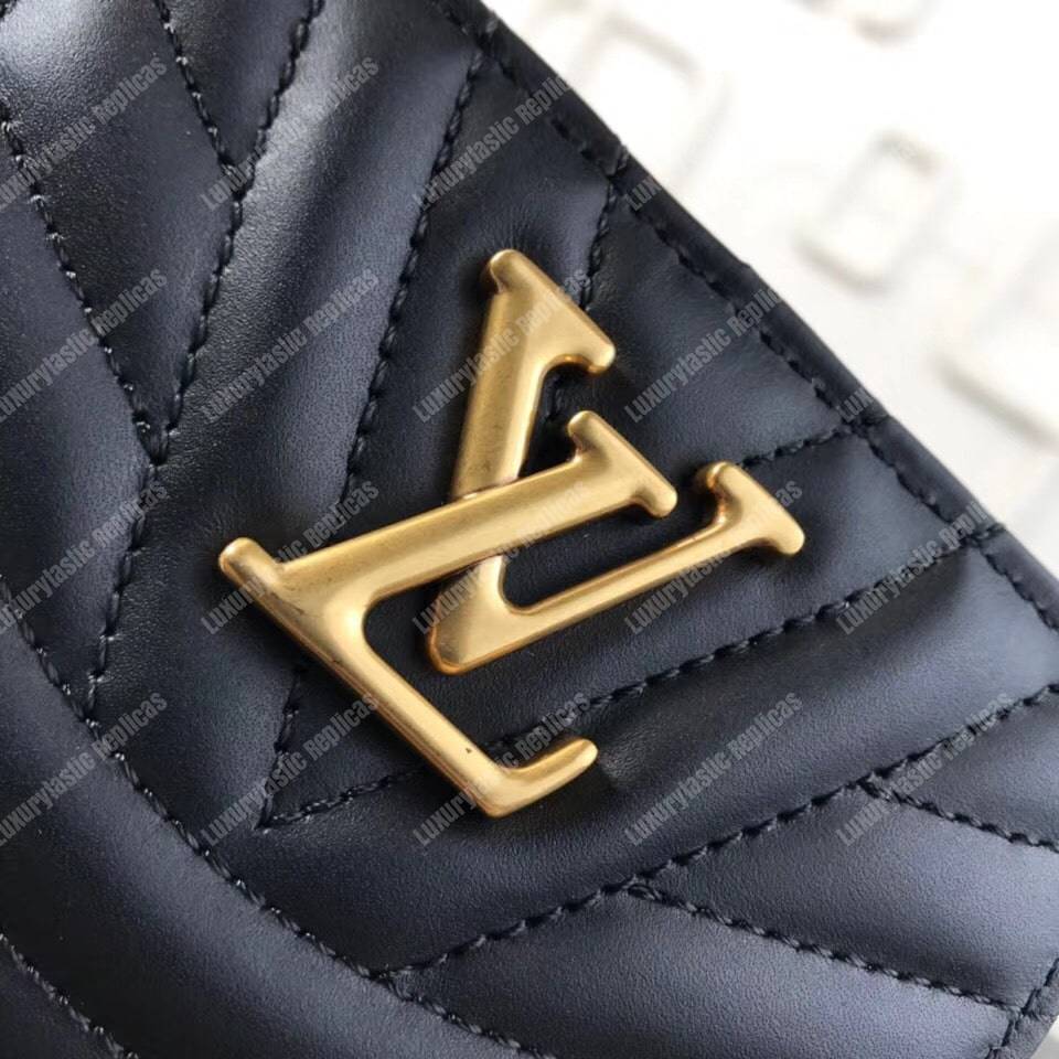 LV New Wave Zipped Compact Wallet Black