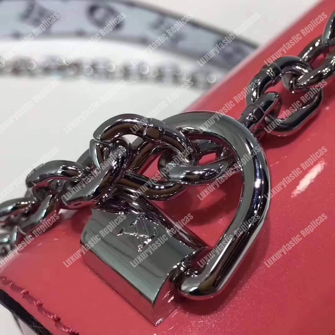 LV Twist PM Monogram Vernis Leather Rose Poudre