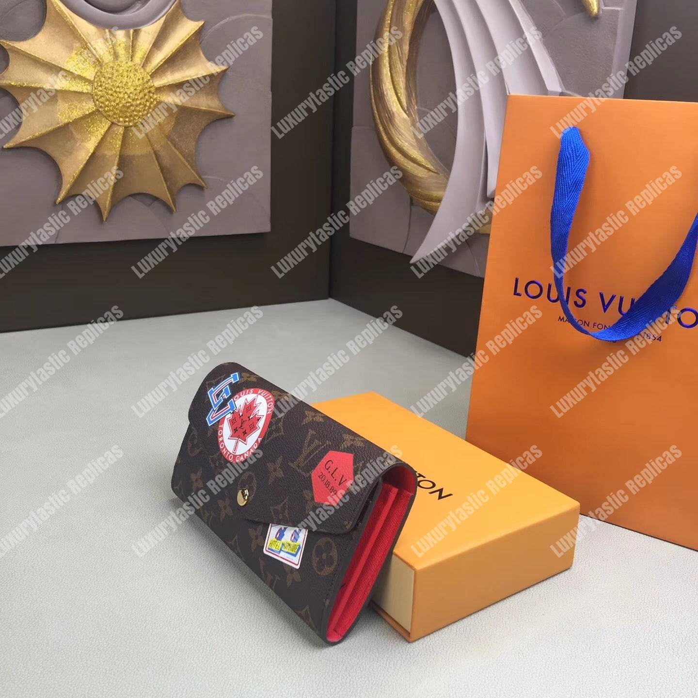 LV Sarah Wallet My LV World Tour Monogram Red