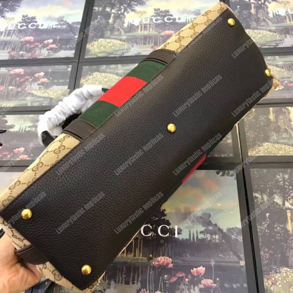 G*u*i rania convertible top handle bag web gg canvas medium