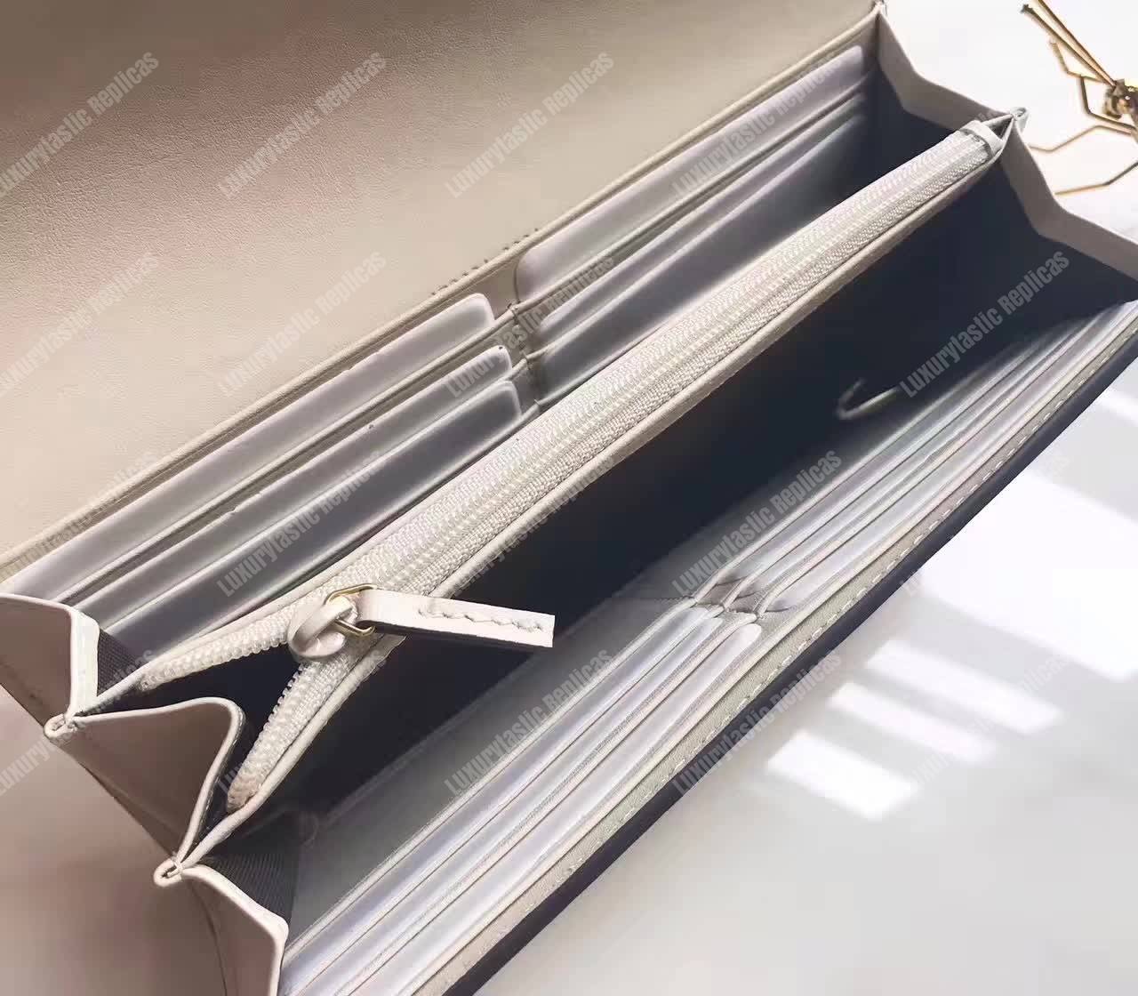 G*u*i sylvie leather continental wallet white