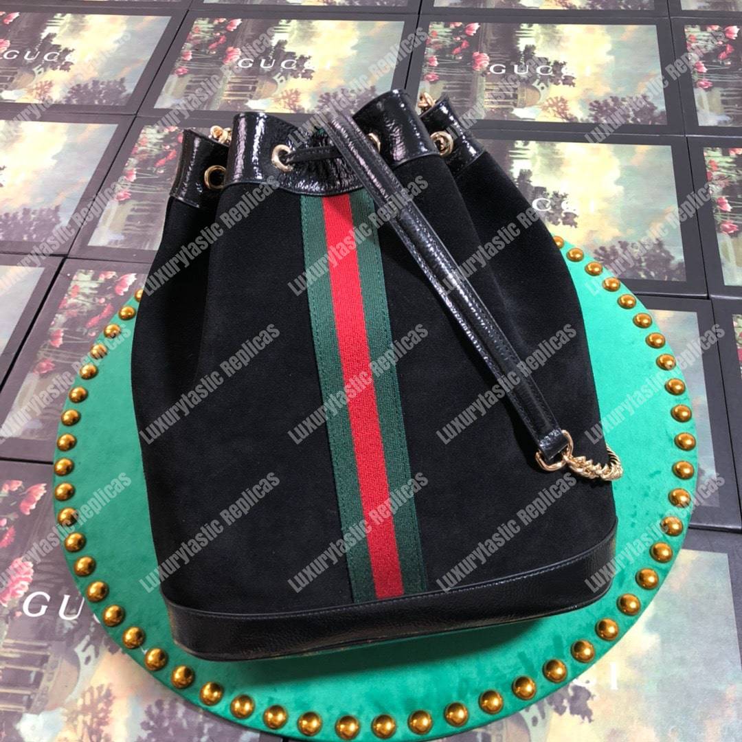 G*u*i rajah medium bucket bag black