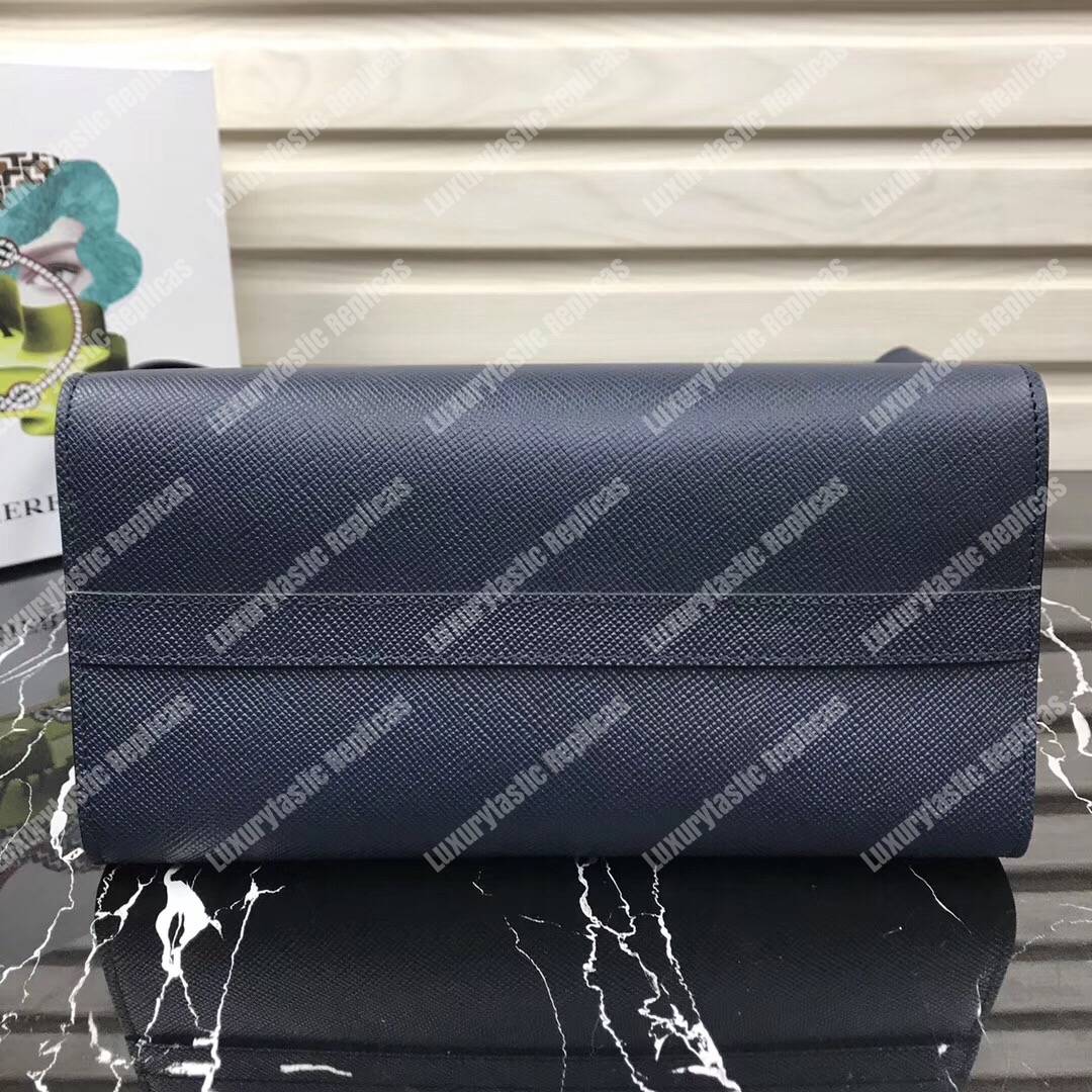 Pra*a monochrome saffiano leather bag dark blue