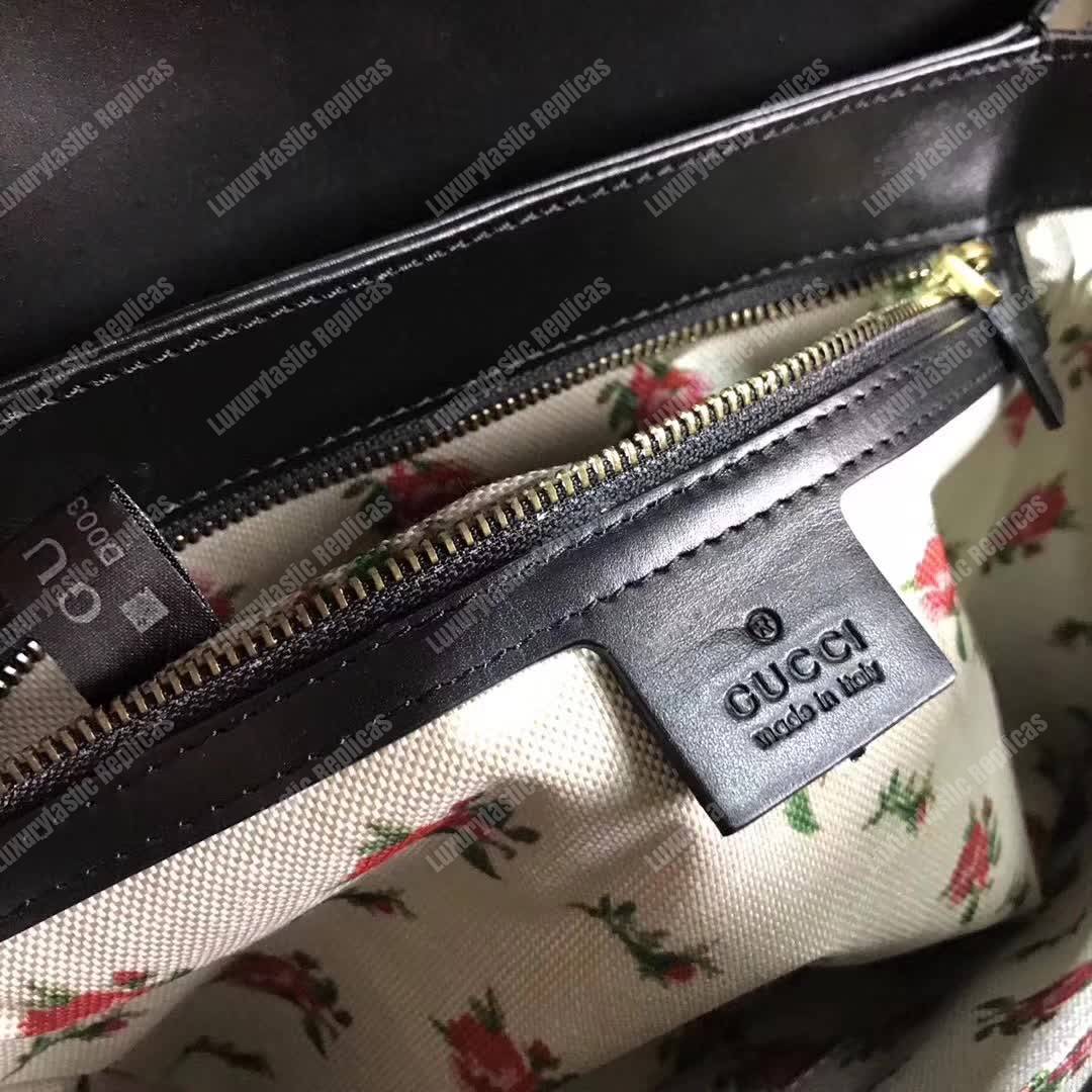 G*u*i gg marmont stylish striped canvas bag black