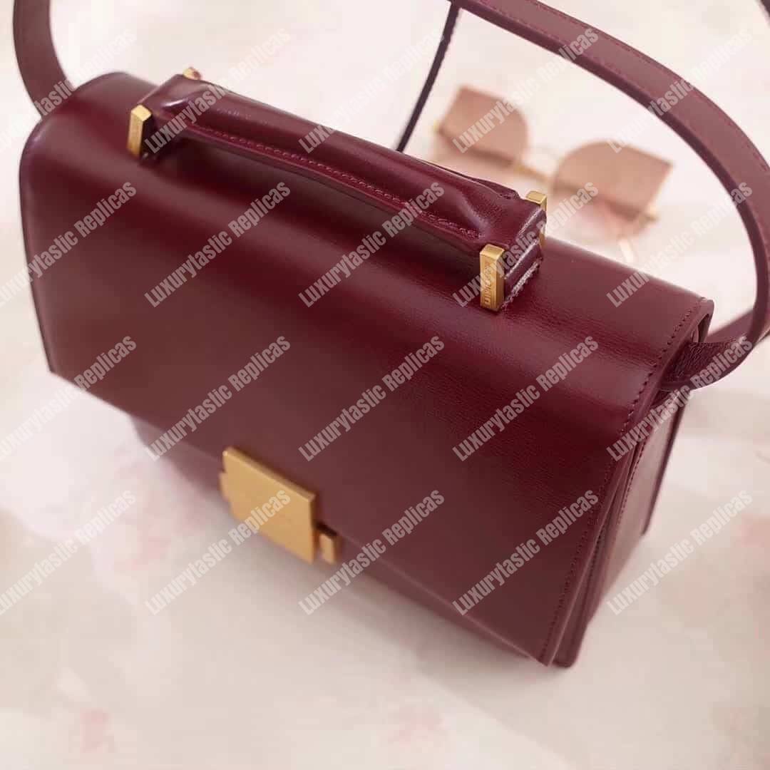 Saint Laurent Medium Bellechasse Dark Red Leather