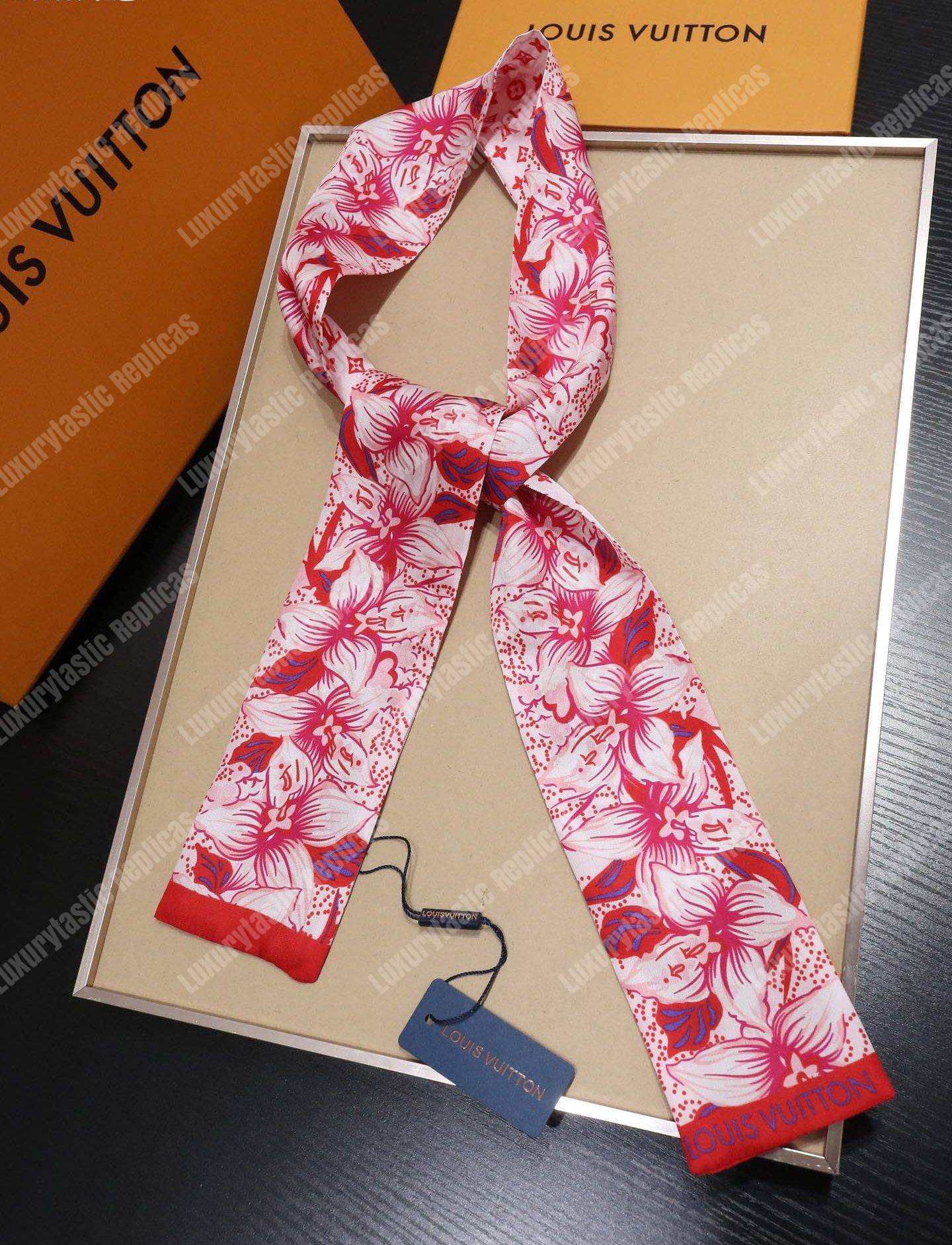 LV Monokinawa Bandeau Red Hawaiian Floral Monogram Silk Spring 2018
