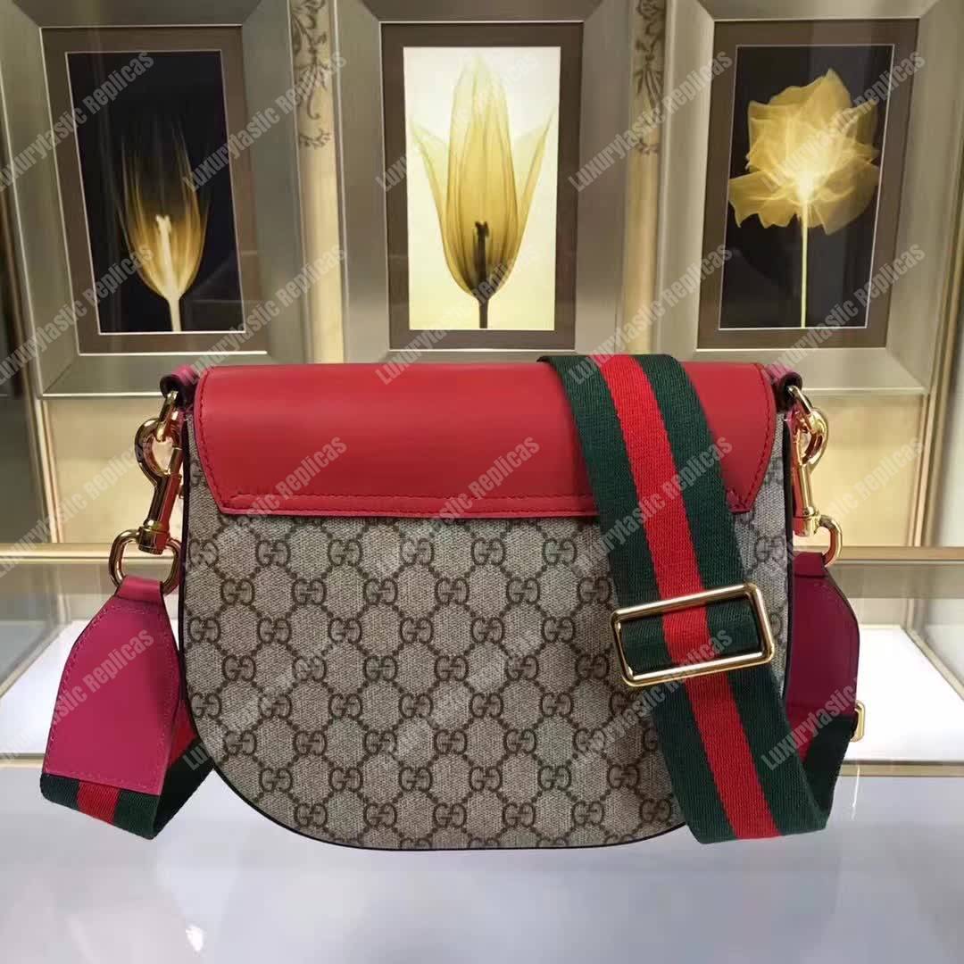 G*u*i padlock medium gg shoulder bag red