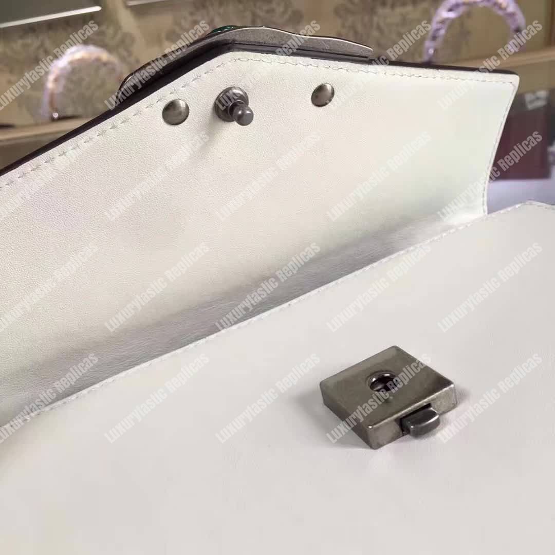 G*u*i lilith leather top handle bag white