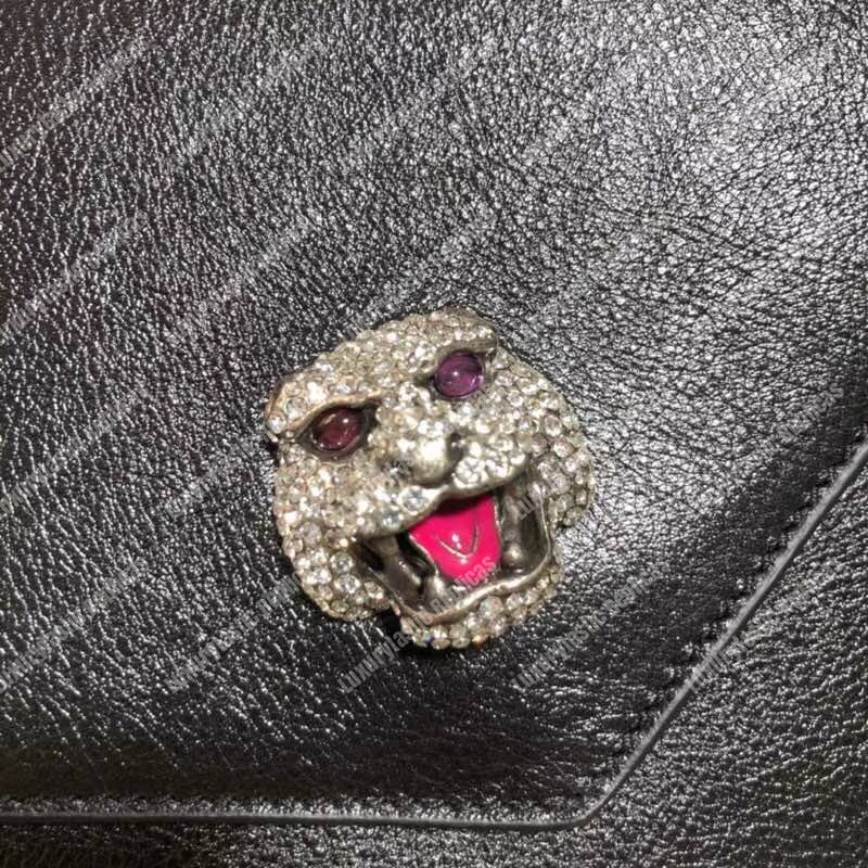 G*u*i medium leather shoulder bag black