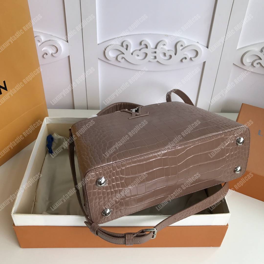 LV Capuccines PM Crocodilien Mat Taupe