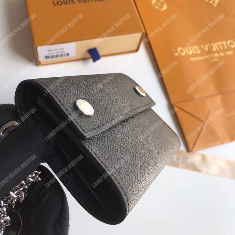 LV Rivets Chain Wallet Monogram Eclipse Canvas