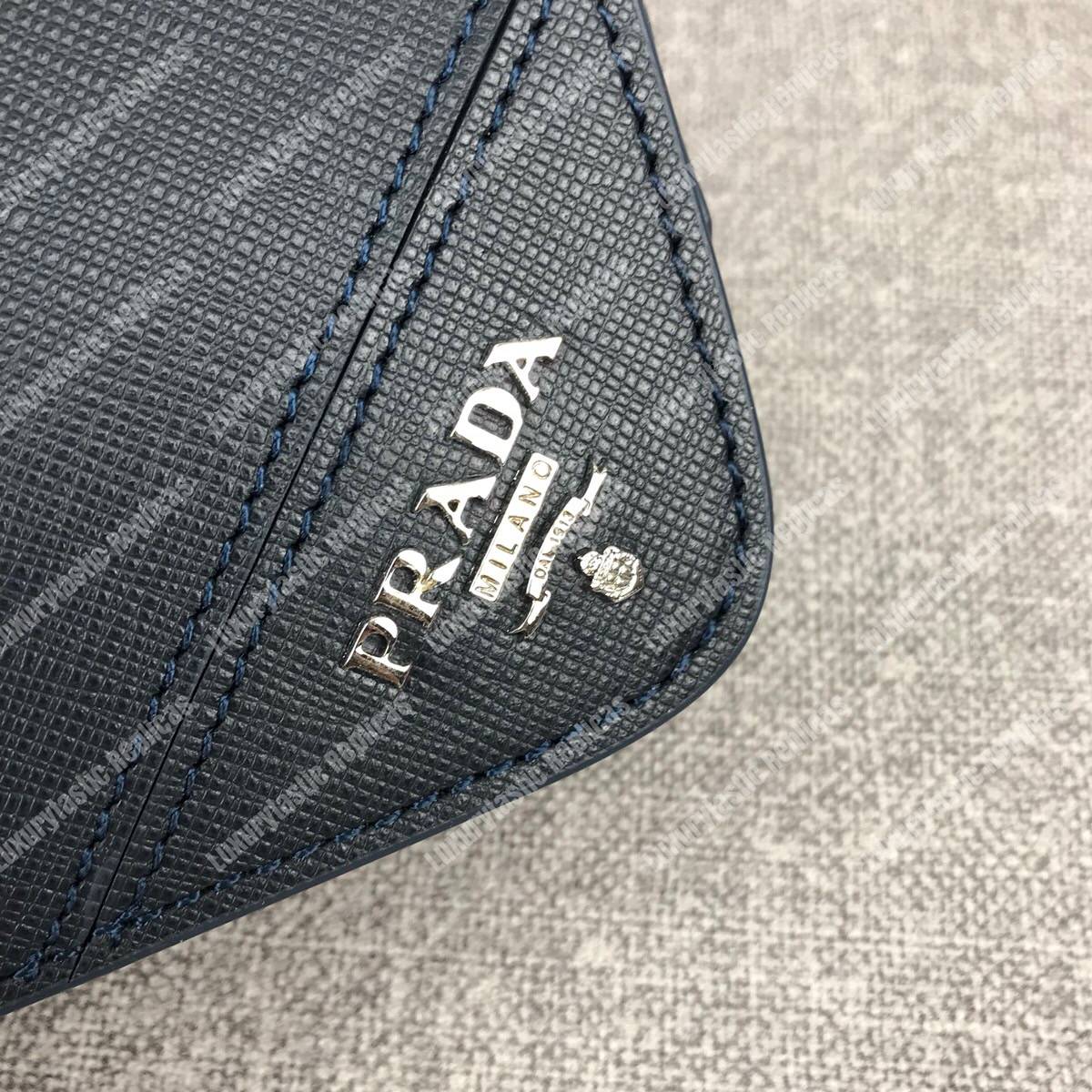 Pra*a saffiano leather men’s bag black