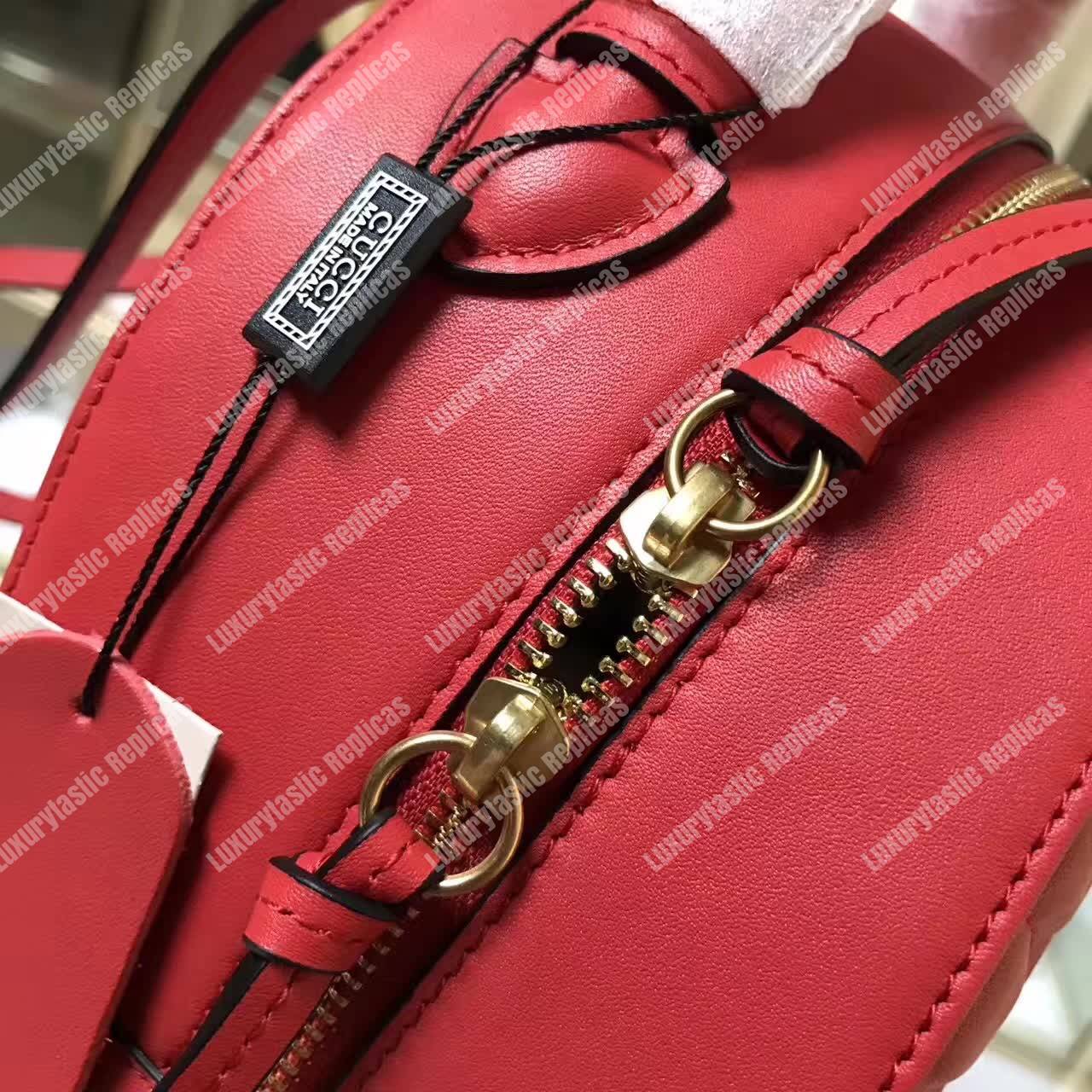 G*u*i gg marmont quilted leather backpack red