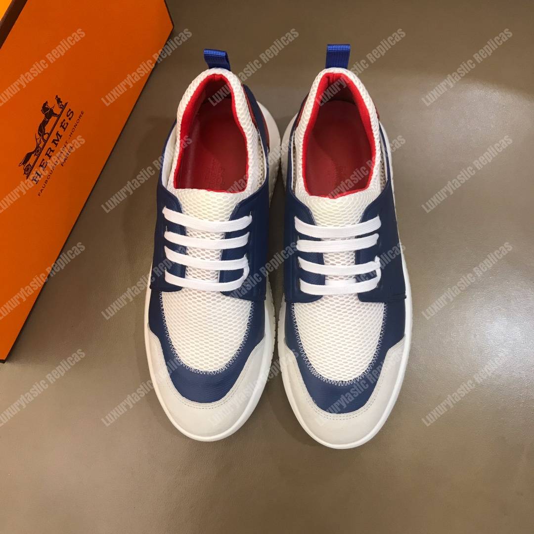 H**mes vitesse sneaker blanc/bleu royal/rouge
