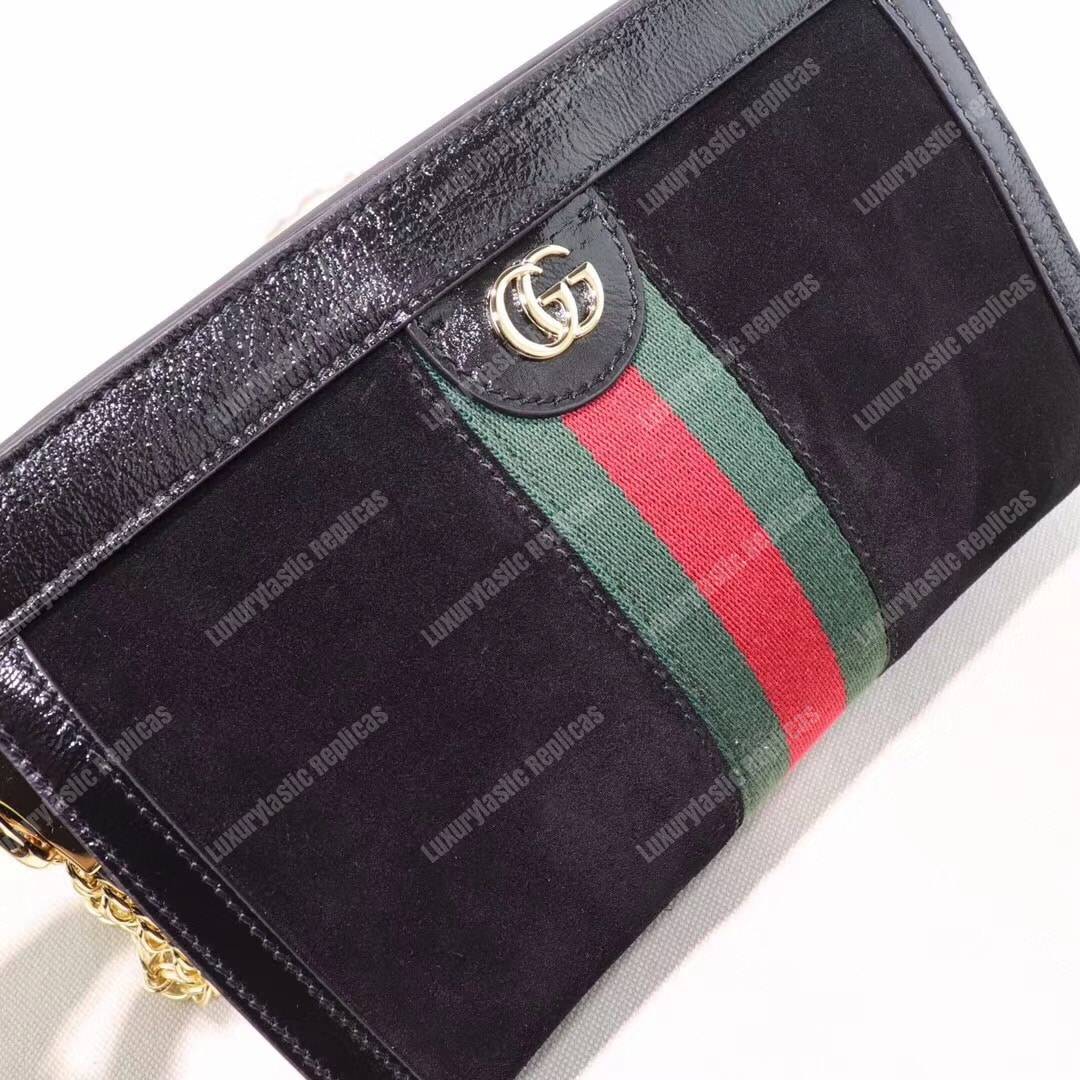 G*u*i ophidia suede small shoulder bag black