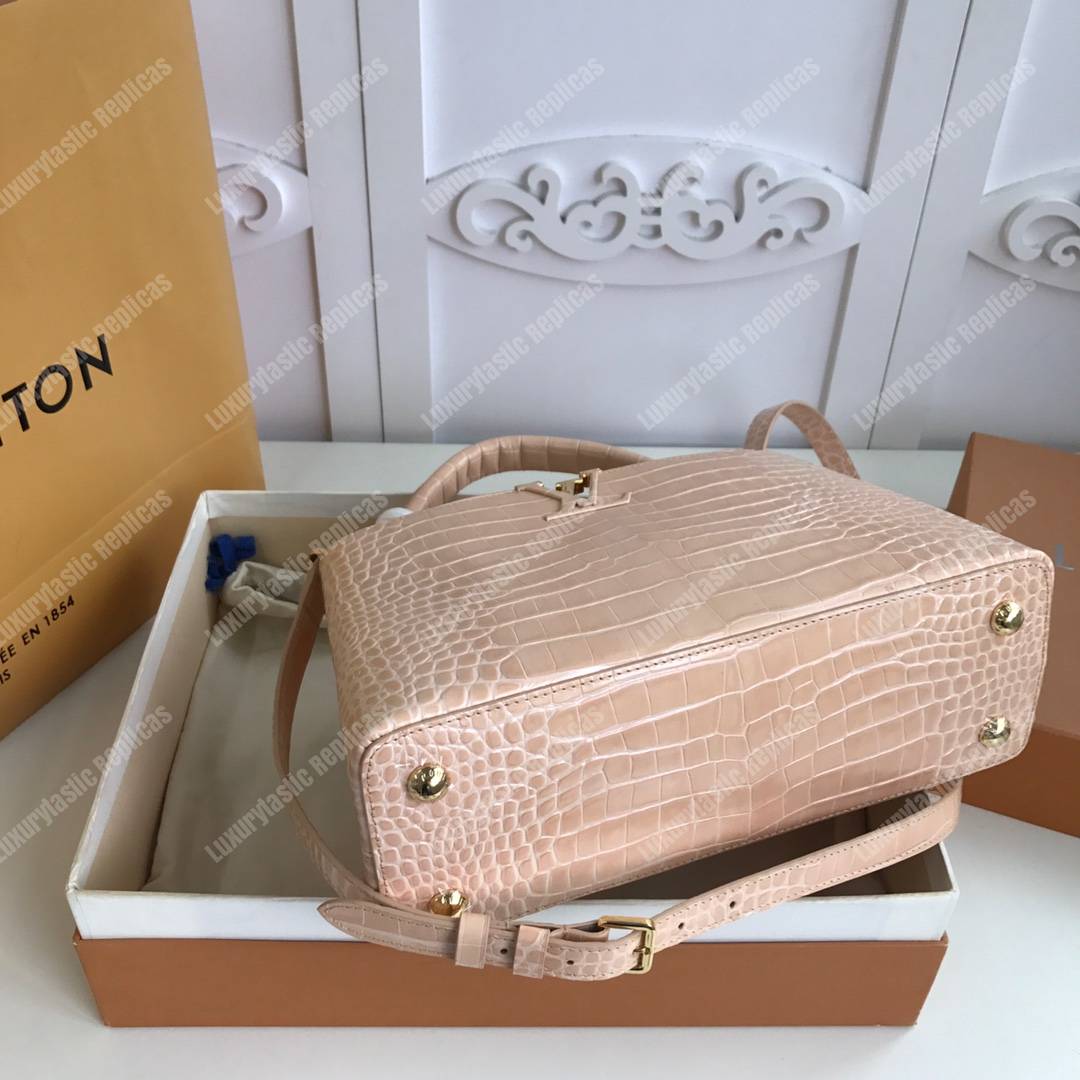LV Capuccines PM Crocodilien Mat Dune