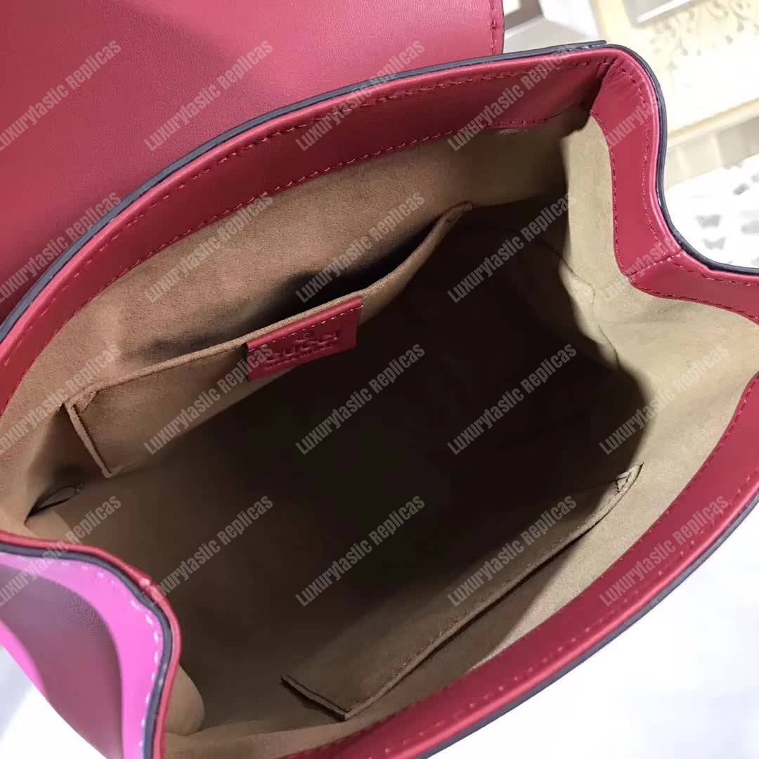 G*u*i padlock gg sup*e backpack red/pink