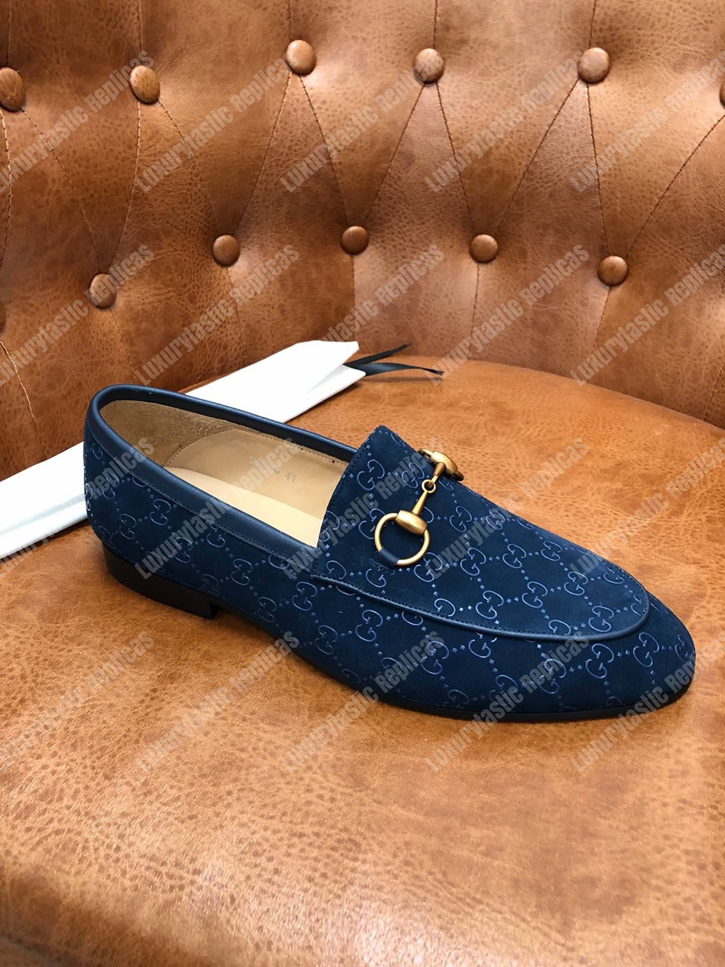 G*u*i jordaan gg velvet loafer blue