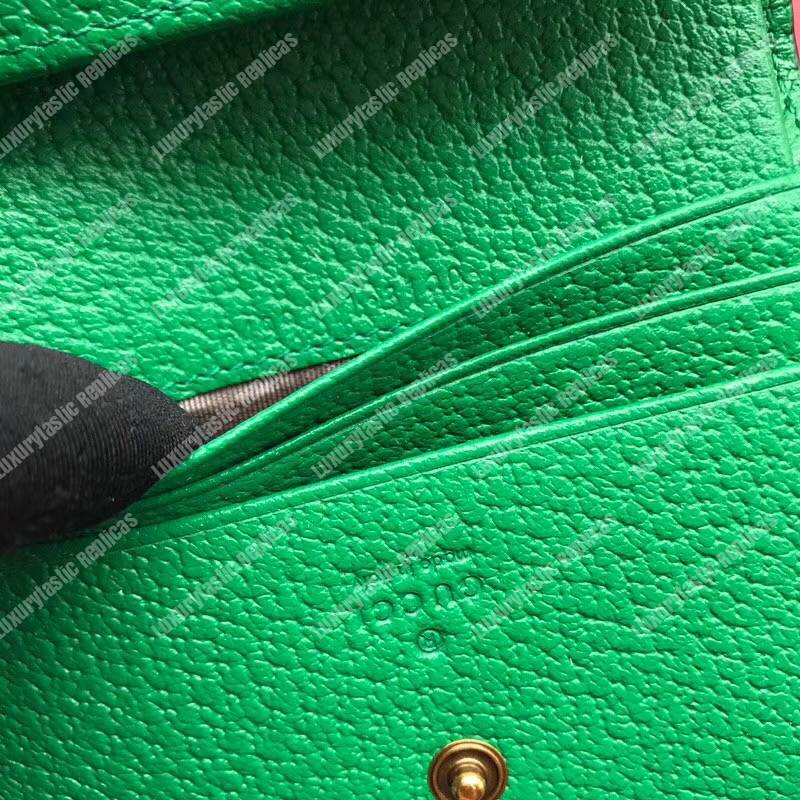 G*u*i embroidered leather card case green