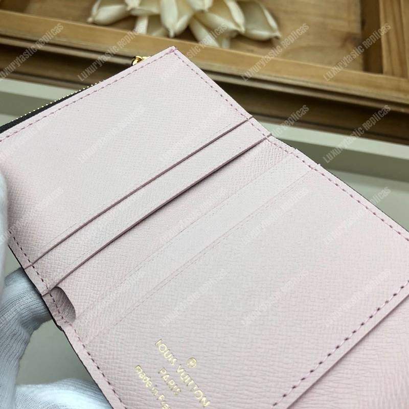 LV Zoé Wallet Monogram Rose Ballerine colored leather