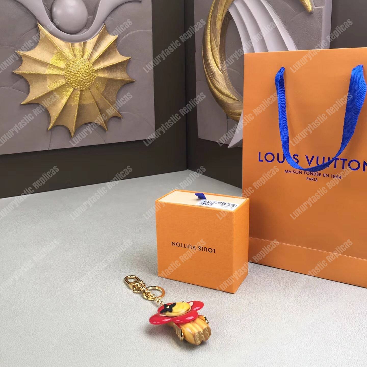 LV Vivienne Bag Charm and Key Holder Red