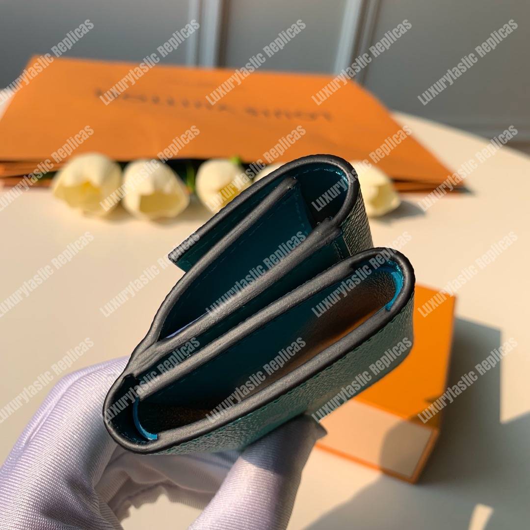 LV Discovery Compact Wallet K45 Taiga Monogram Vert